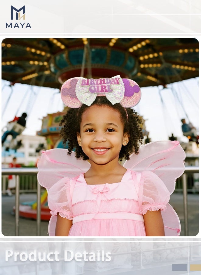 مايا طوق رأس ميني ماوس لعيد الميلاد، طوق رأس لامع لحفلات أعياد الميلاد للبنات، لوازم حفلات أعياد الميلاد (وردي) - Image 3